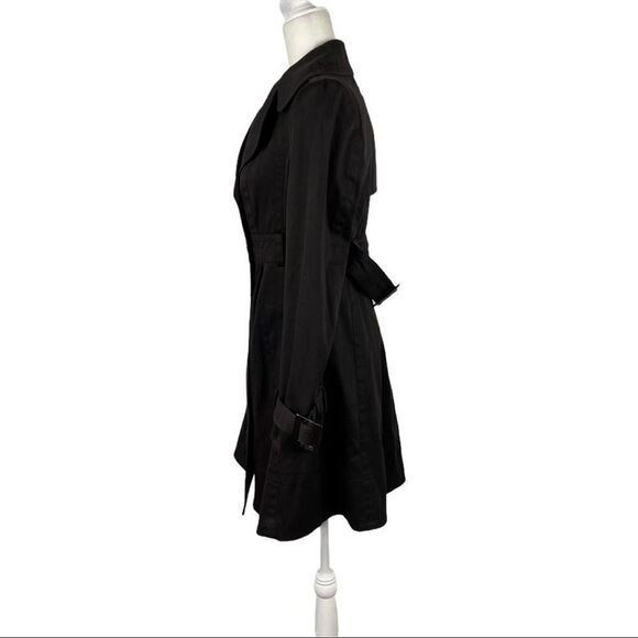 Zara Double Breasted Pleated Trench Coat Jacket Dark Brown Size Small Office Job - Picture 7 of 15